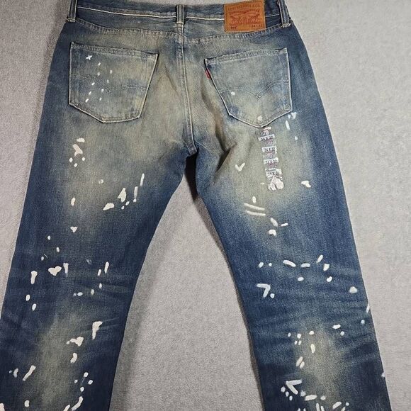 Levis Jeans 501 34x32 Paint Splatter - Picture 6 of 14